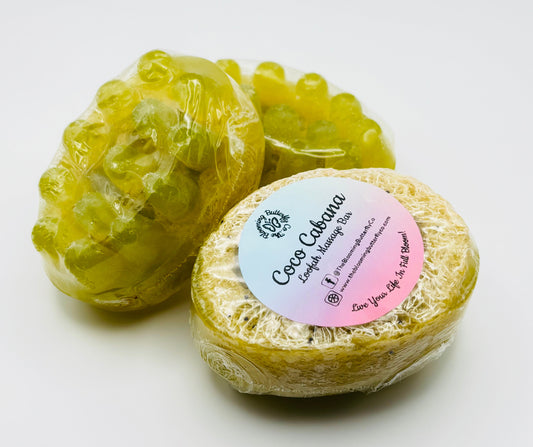 Coconut lime massage bars infused with loofah and poppyseeds
