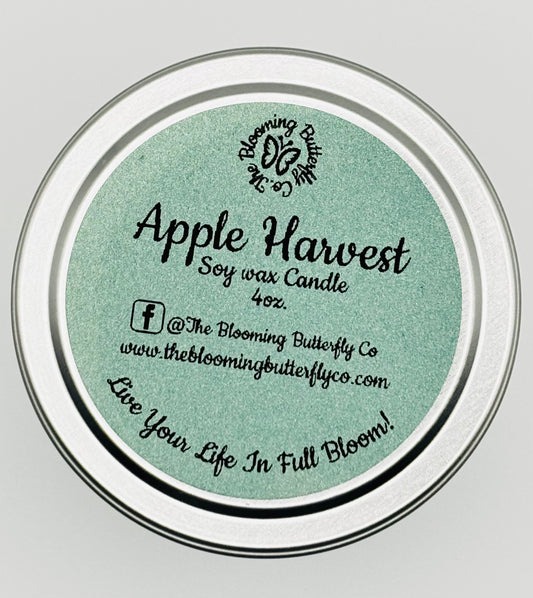 apple harvest soy wax candle in 4oz. container