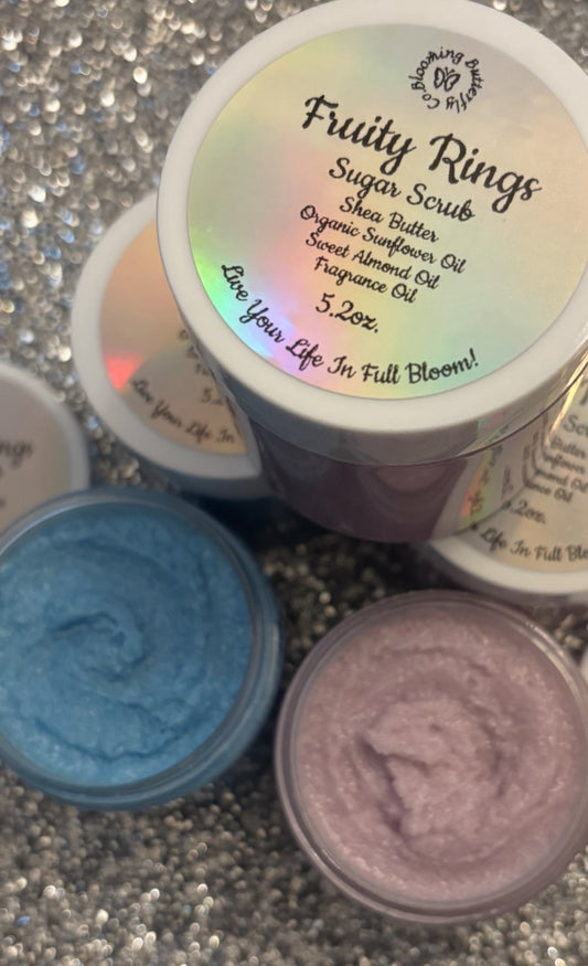 Creamy Fruity Rings (fruit loops cereal) sugar scrub infused with fun colors!