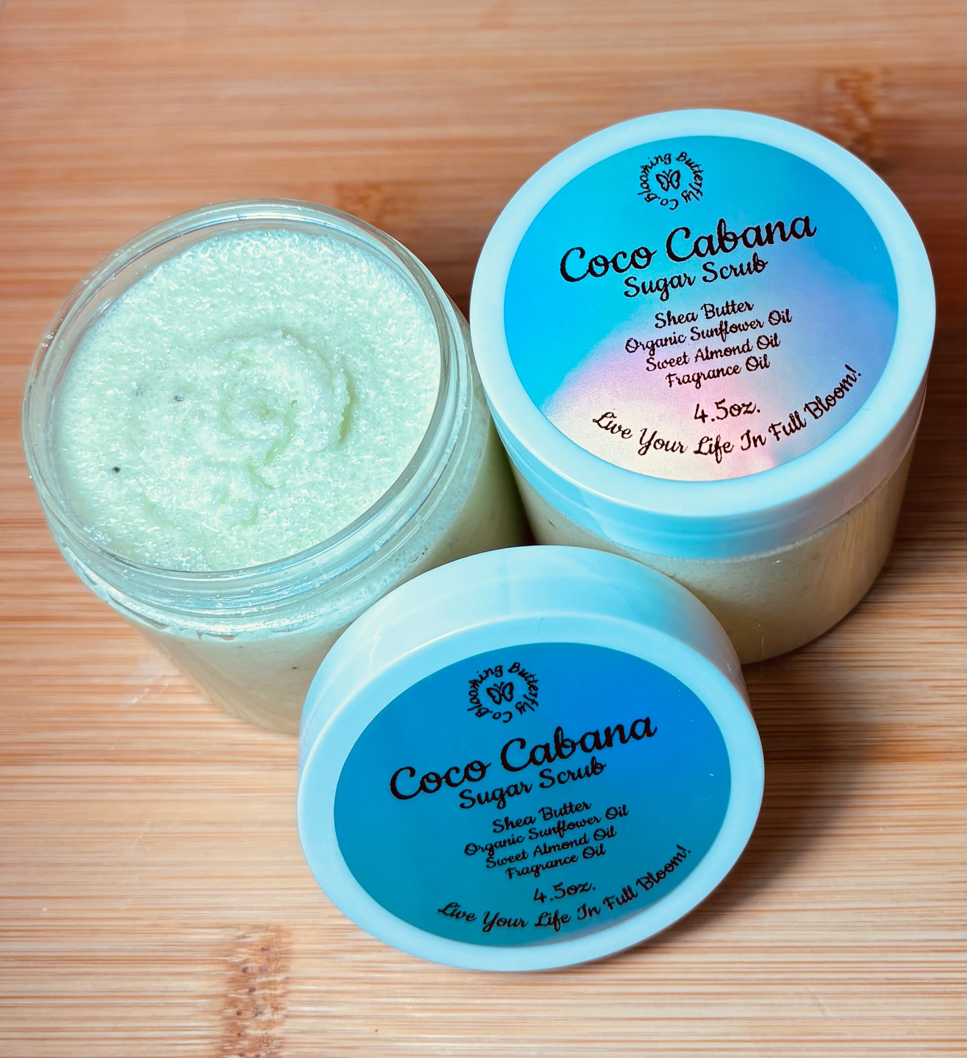 coconut lime sugar scrub with added oils and poppy seeds for extra smooth exfoliation and nourishing skin