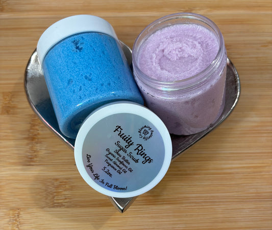 Creamy Fruity Rings (fruit loops cereal) sugar scrub infused with fun colors!