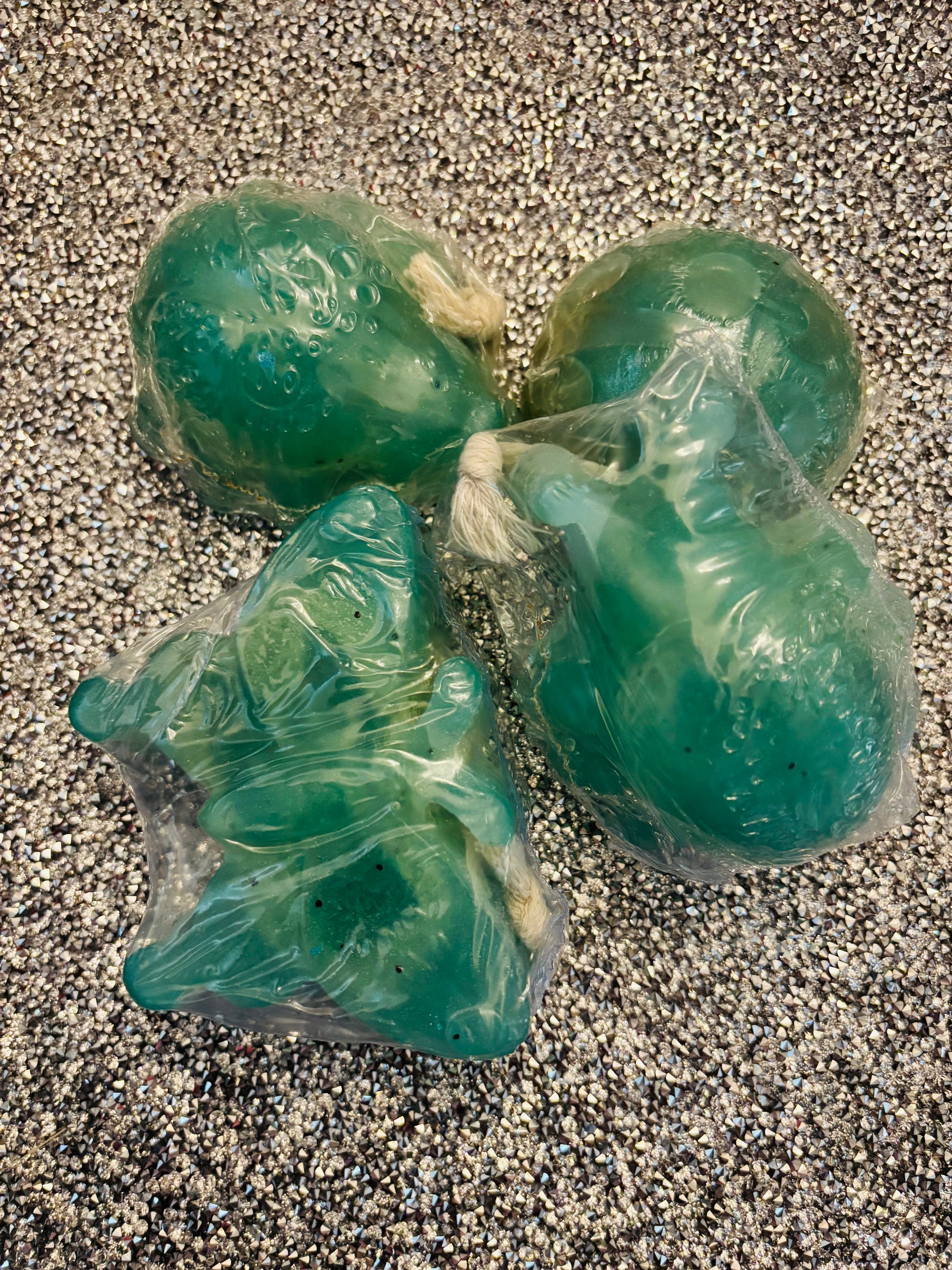 Fruity, fun spa day fragrance loofah soap bars on a string