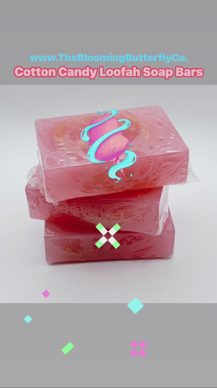 cotton candy loofah soap bar